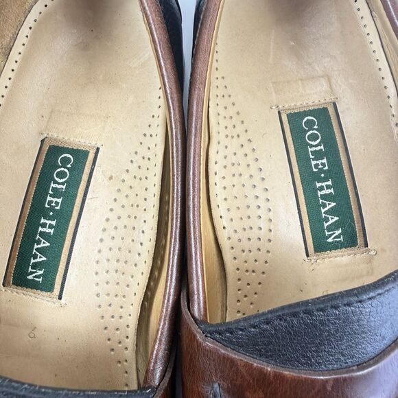 Cole Haan Men\'s 9 Black Brown Leather Slip Kiltie Tassel Loafer Casual Shoes main image 5
